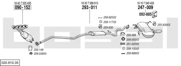 BOSAL 020.910.35 Exhaust System